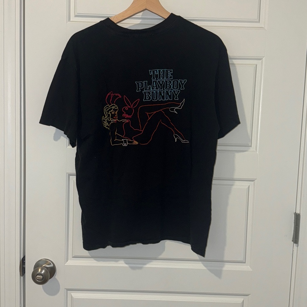 UNISEX playboy by pacsun playboy bunny black short sleeve tee size medium